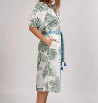 Las Sureñas - Buttoned Placket Belted Tunic