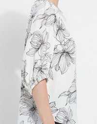 Lysse Veda Boat Neck Balloon Sleeve Blouse in tre chic - women's blouse - detail view