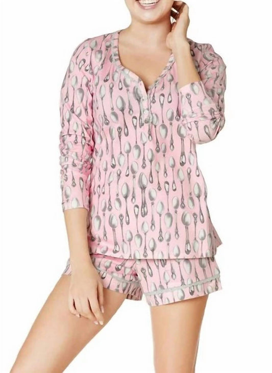 Spooning Stretch L/S Sweetheart Tee Shorty Set