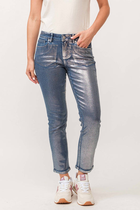 Dear John Denim - Blaire Mid Rise Foiled Clean Hem Jean