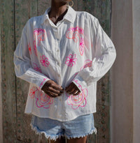 Gold & Silver - Embroidered Cotton Button Down Shirt