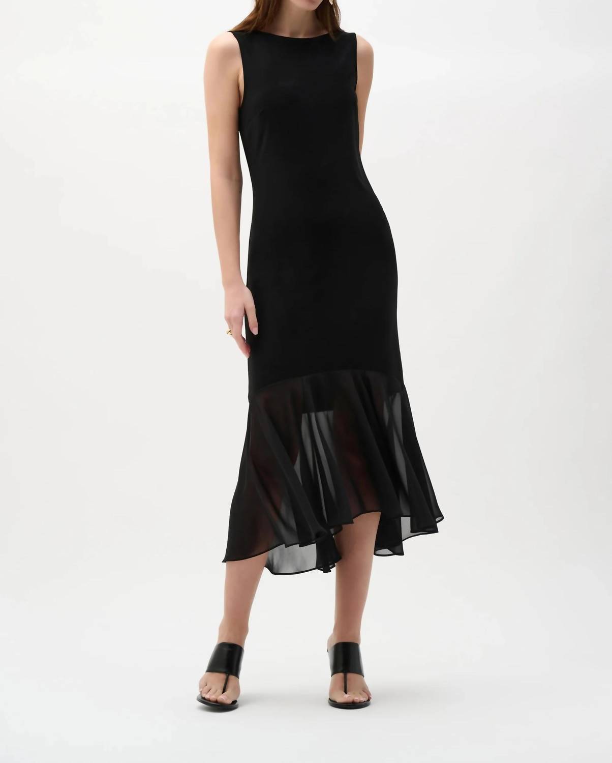 Joseph Ribkoff - Chiffon Flounce Hem Midi Dress