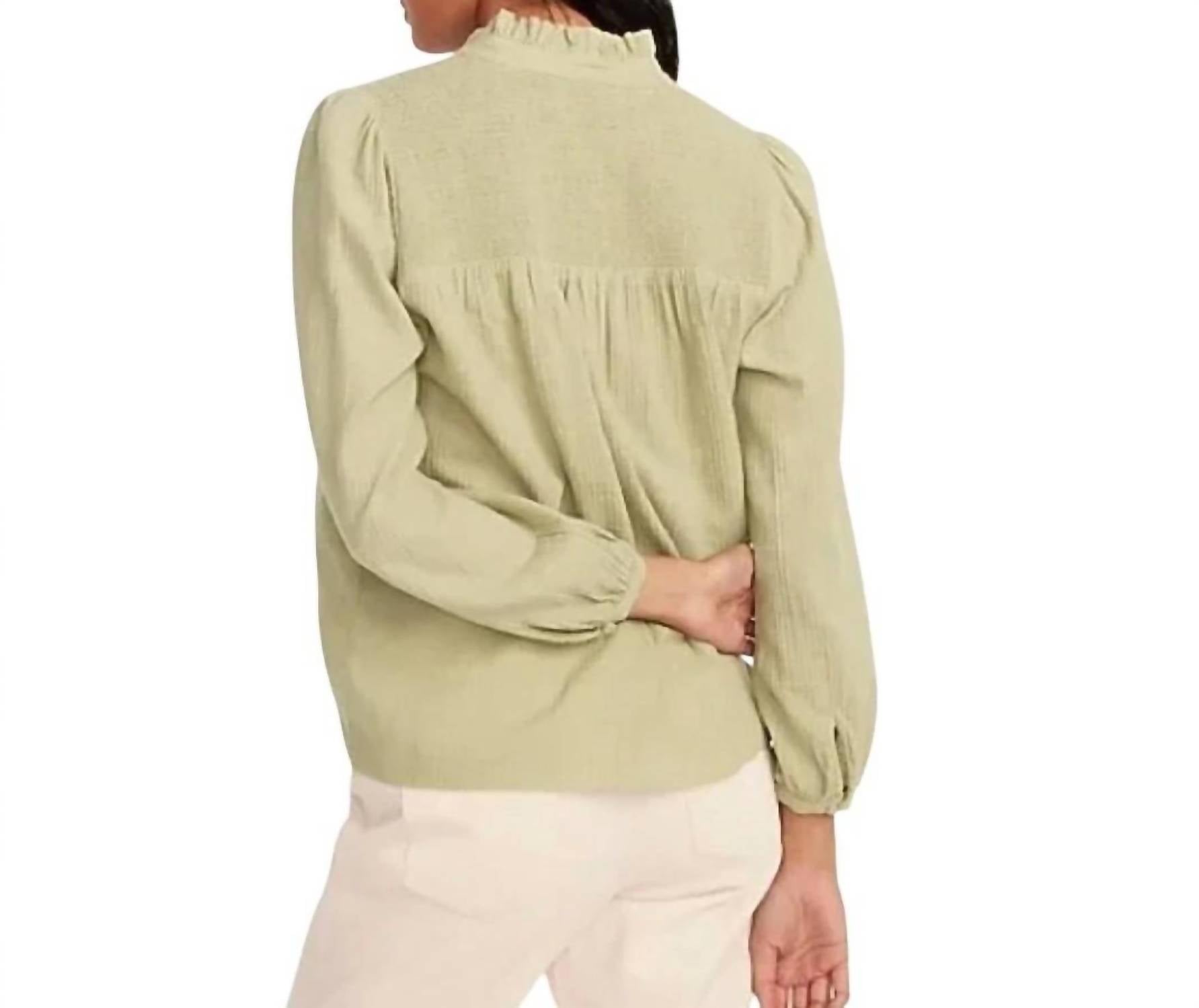 J.Crew - Long Sleeved Smocked Gauze Top