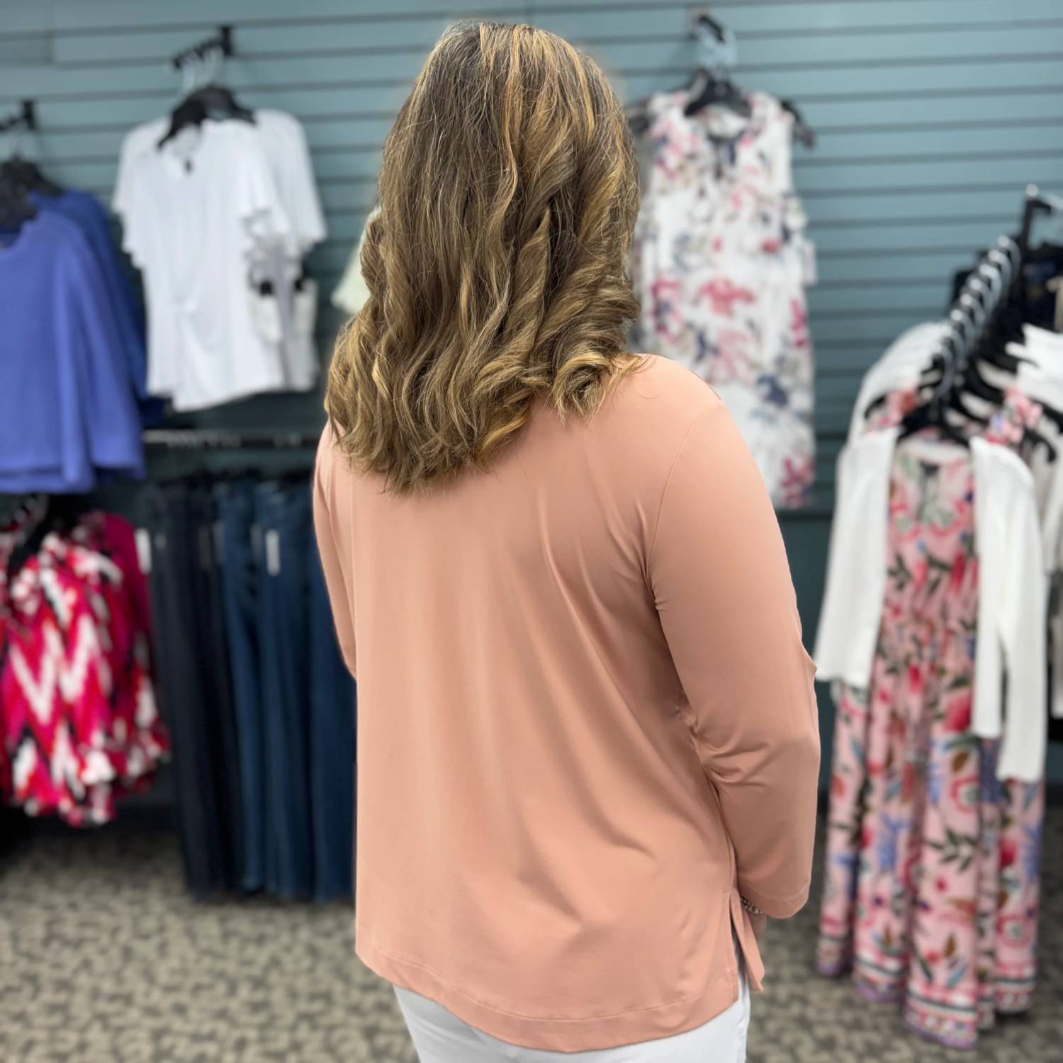 Multiples - 3/4 Sleeve V-neck Top