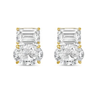 Diana M Jewels - Women's Emerald & Oval Lab-grown Diamond Stud Earrings (3.00 Tcw) - Signature