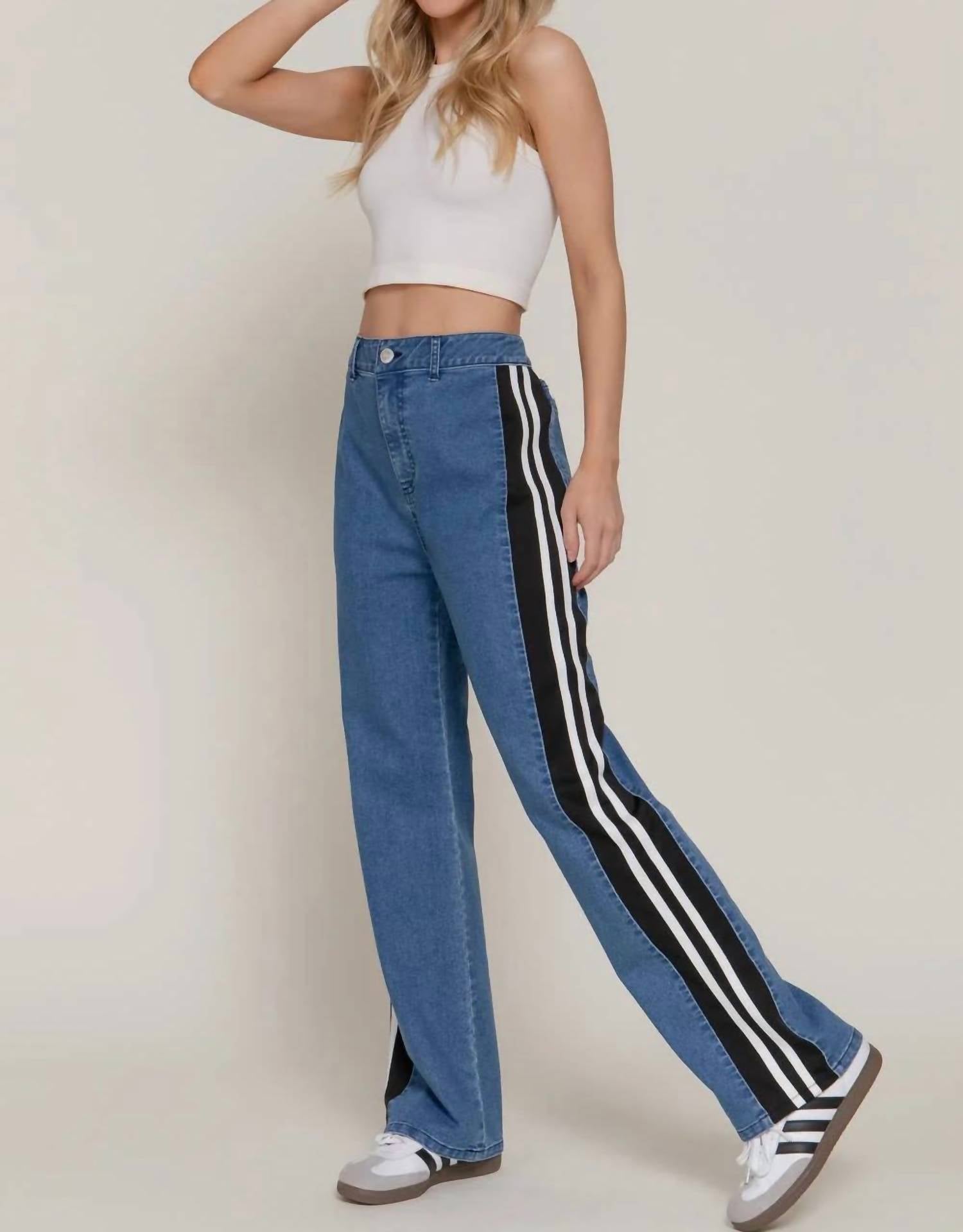 Active Basic - Side Contrast Straight Fit Denim Jeans