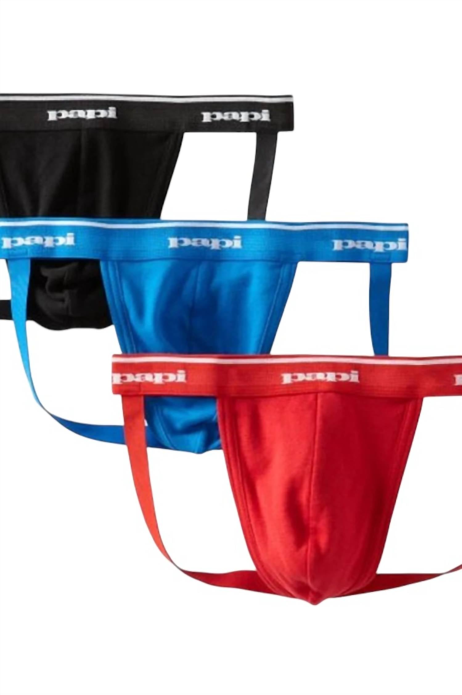Papi - Men's Cotton Jockstrap Briefs - 3 Pack