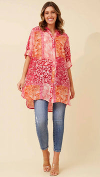 Papillon - Patch Print Button Front Tunic