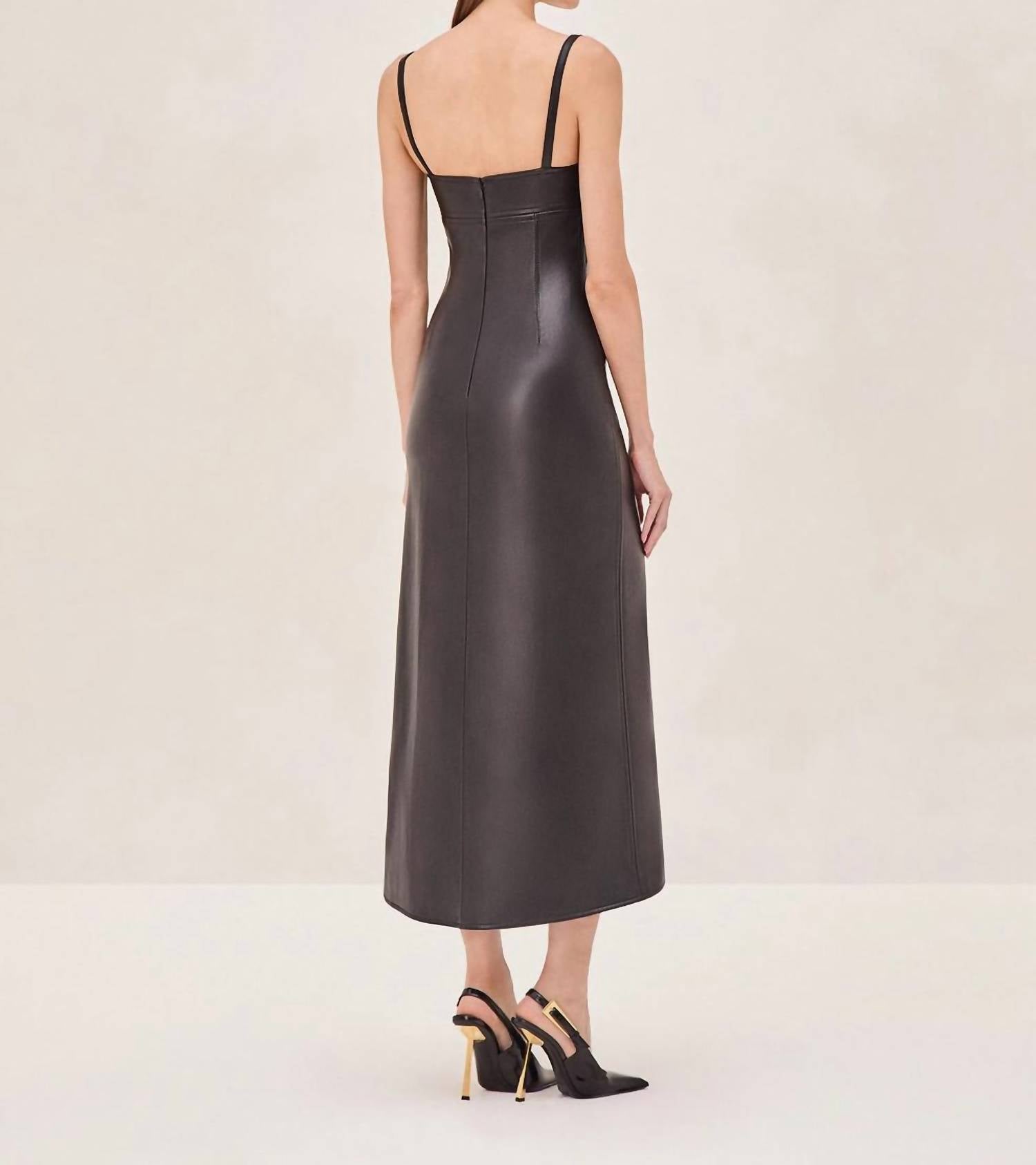 Alexis - Vegan Leather Midi Dress