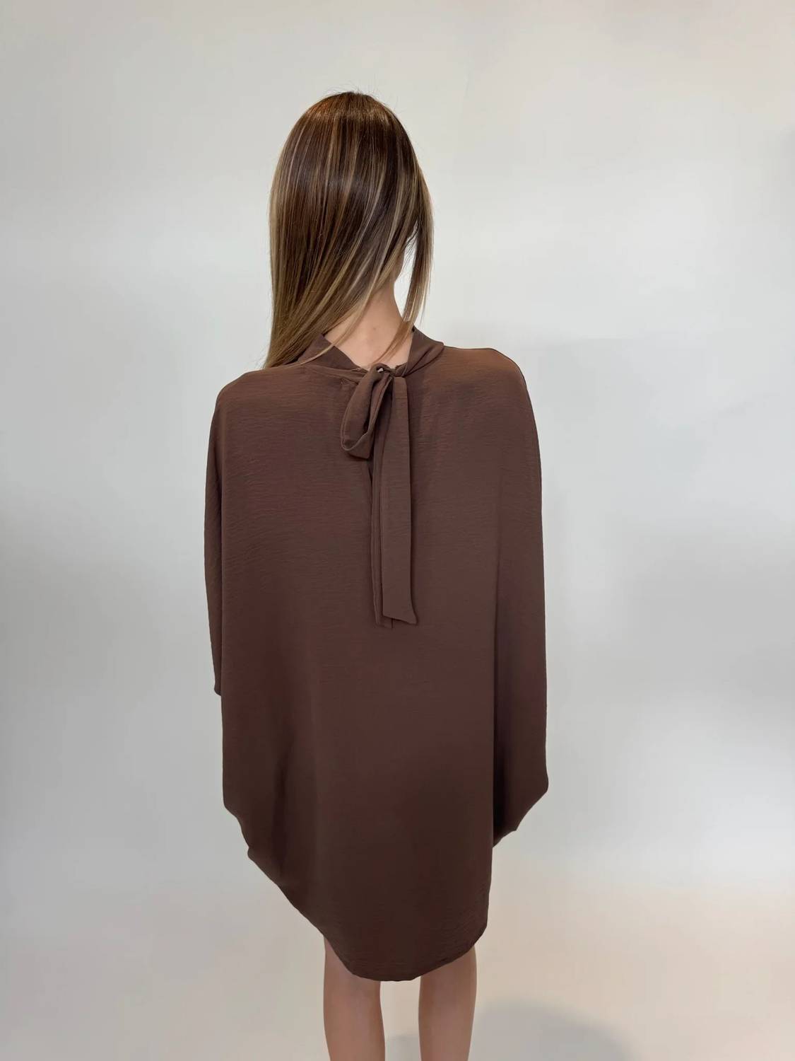 Kld. Signature - Mock Neck Caftan Shift Mini Dress
