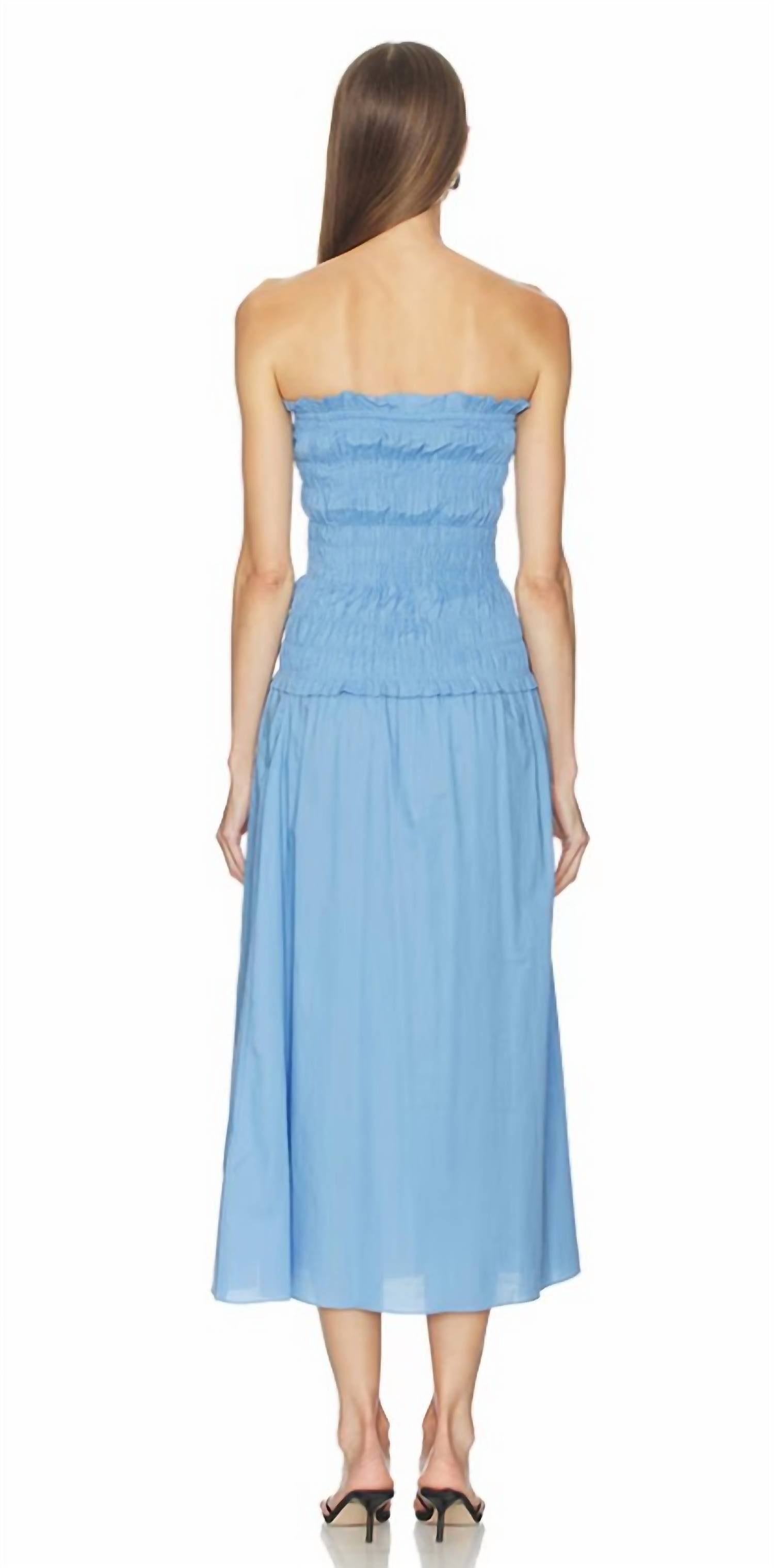 FAITHFULL THE BRAND Amalita Midi Dress in venice blue - women's dress - alternate view
