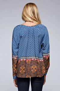 Lovestitch - Paisley Border Feather Tassel Top