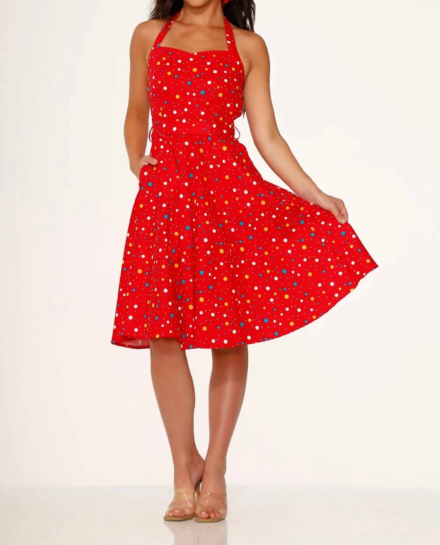 Orchid Bloom - Halter Swing Dress