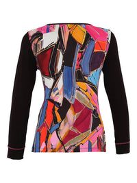 Dolcezza - Basti One Side Draped Long Sleeve Simple Art Top