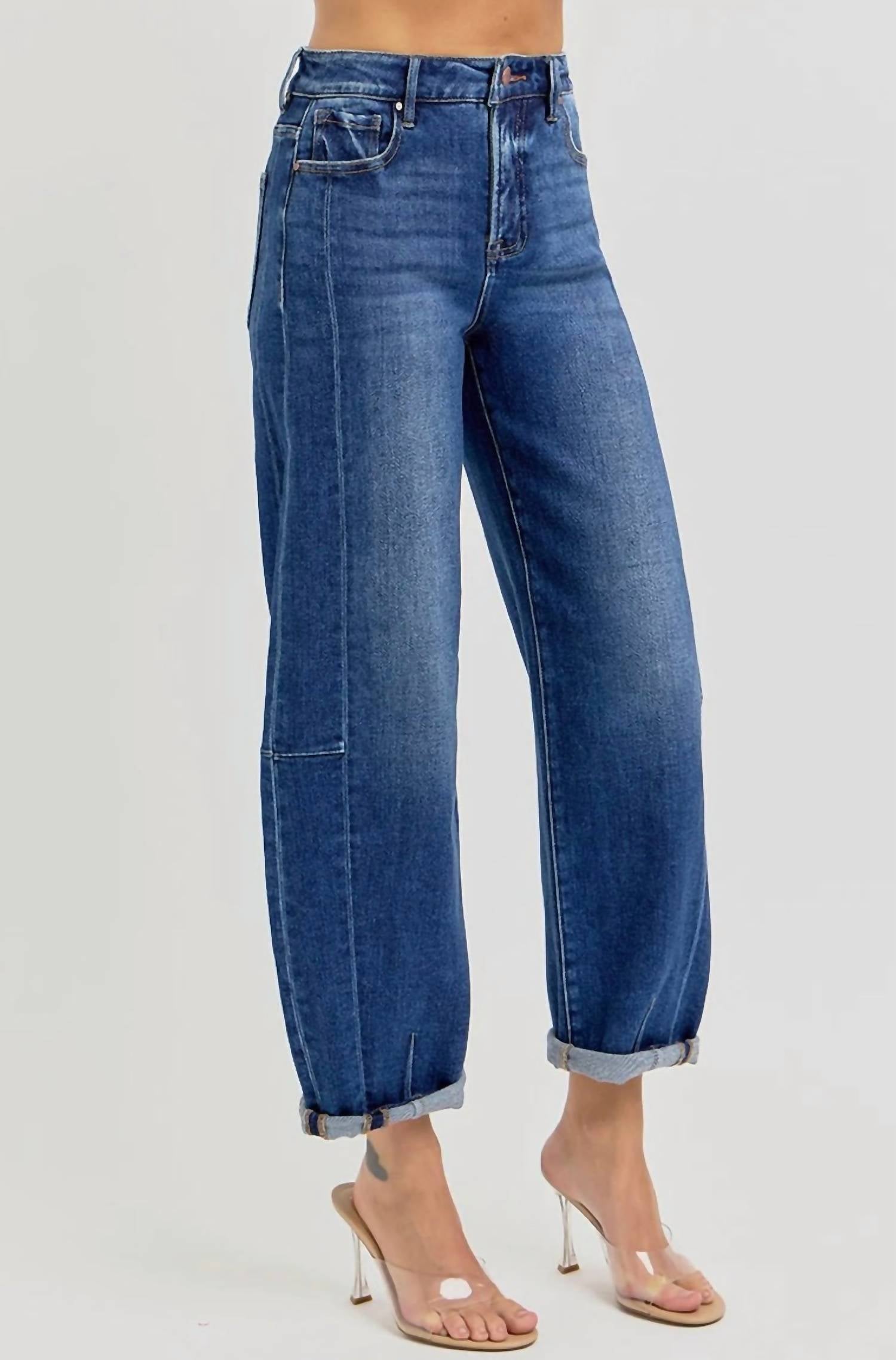 RISEN Barrel Jeans in dark denim - women's jeans - alternate view