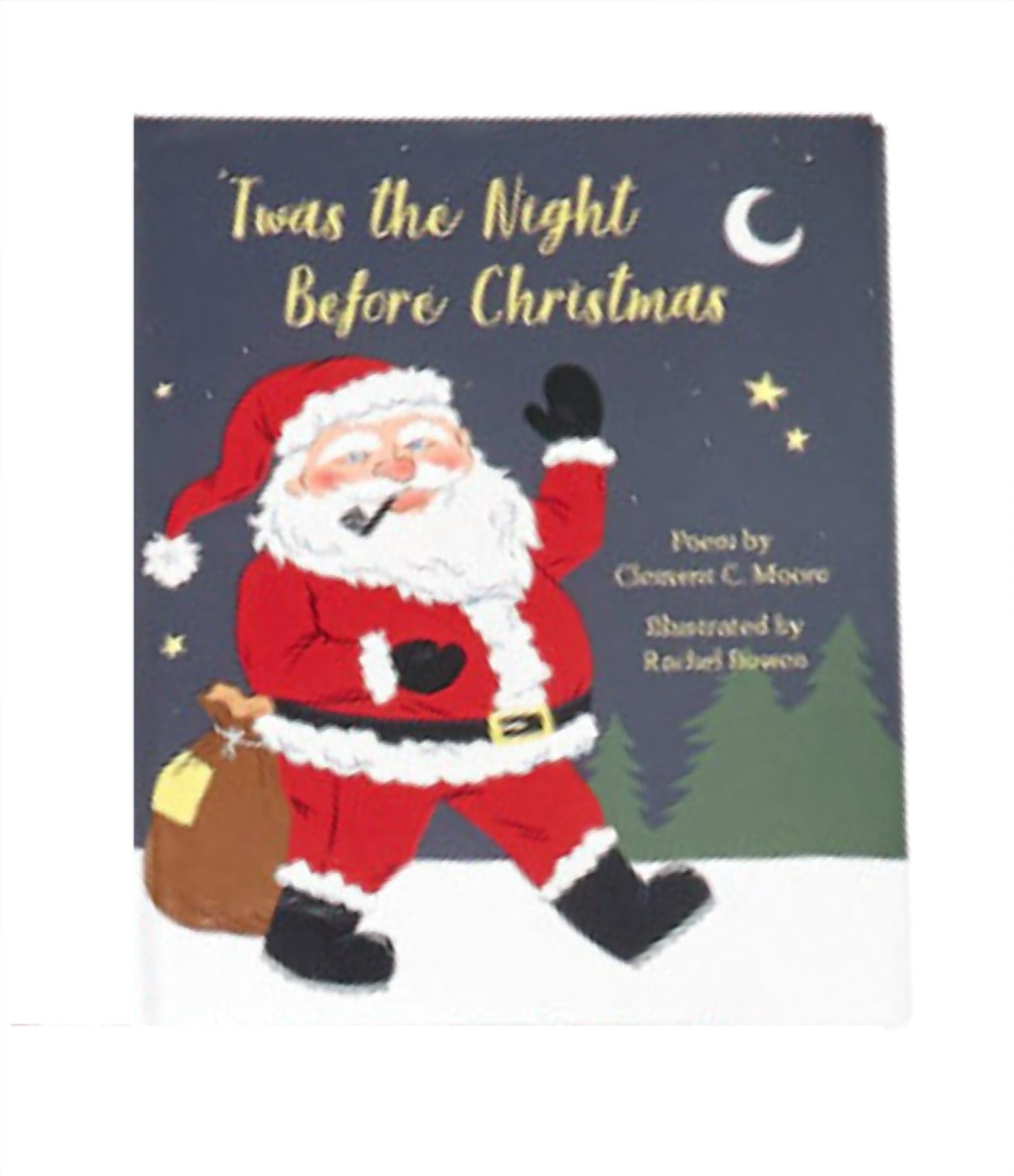 Books To Bed Kid's Twas The Night Before Christmas Organic Pajama And Book Set in red - kids' sleepwear - detail view