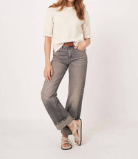Repeat Cashmere - Short Sleeve Cotton Textured Knit Sweater