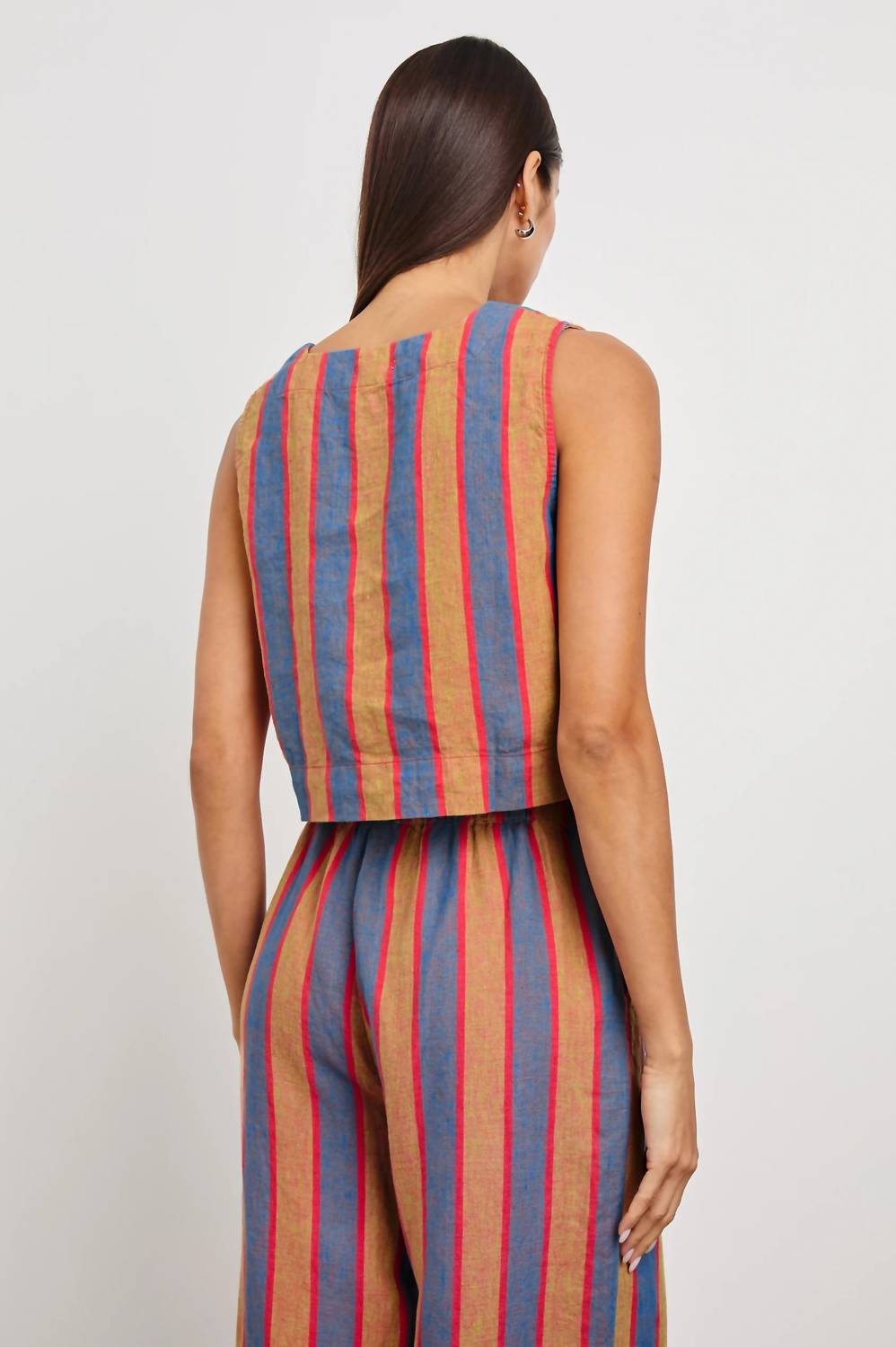Rails - Akira Stripe Linen Crop Tank