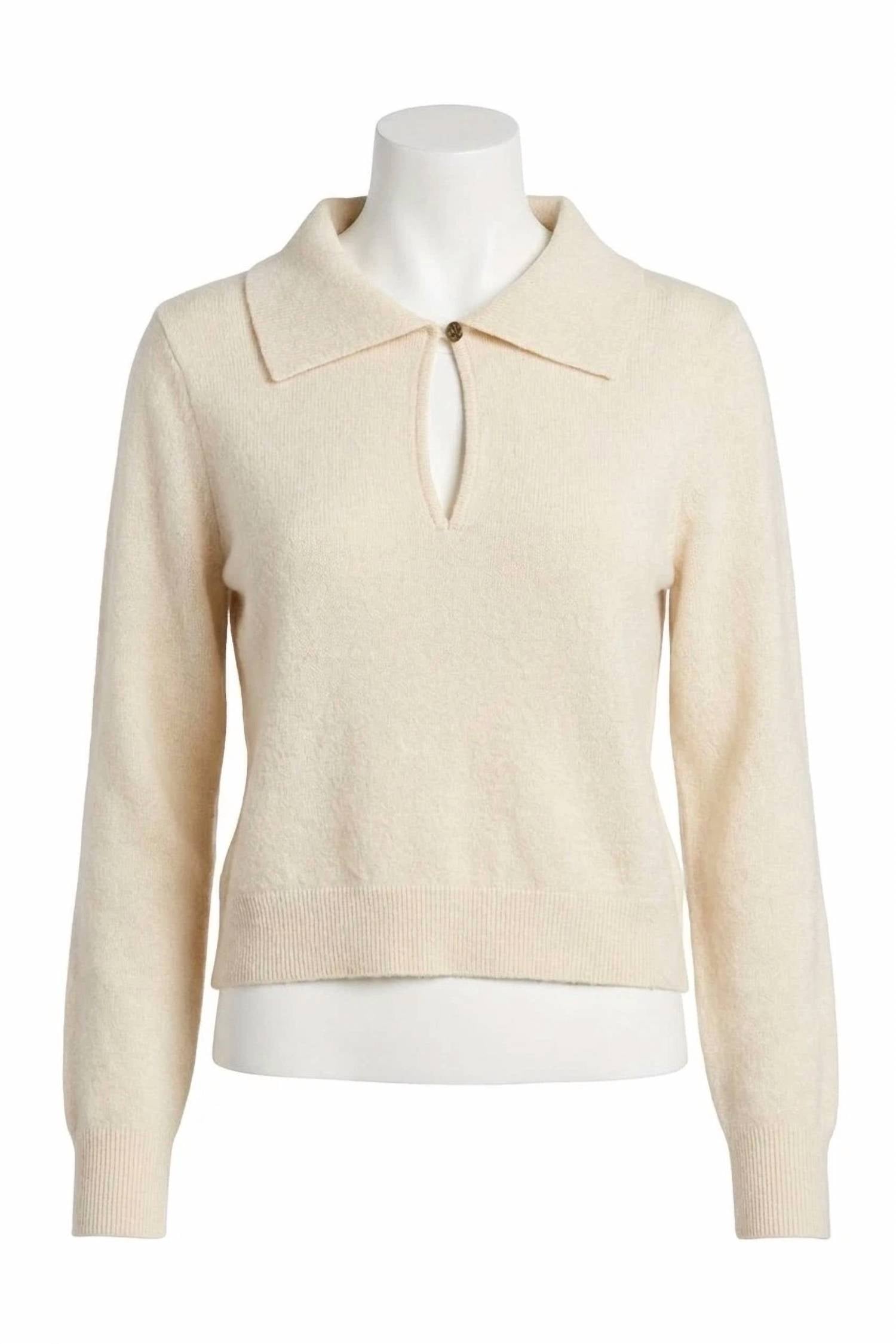 White + Warren - Women's Cashmere Keyhole Polo