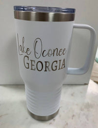 Town Pride - Lake Oconee Handled Travel Mug