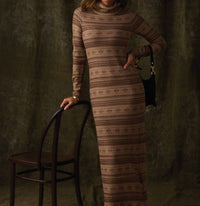 The Normal Brand Reverse Fair Isle Maxi Dress in beige - women's dress - view 4
