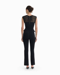 Dodiee Mira Sweetheart Top in black - women's blouse - detail view