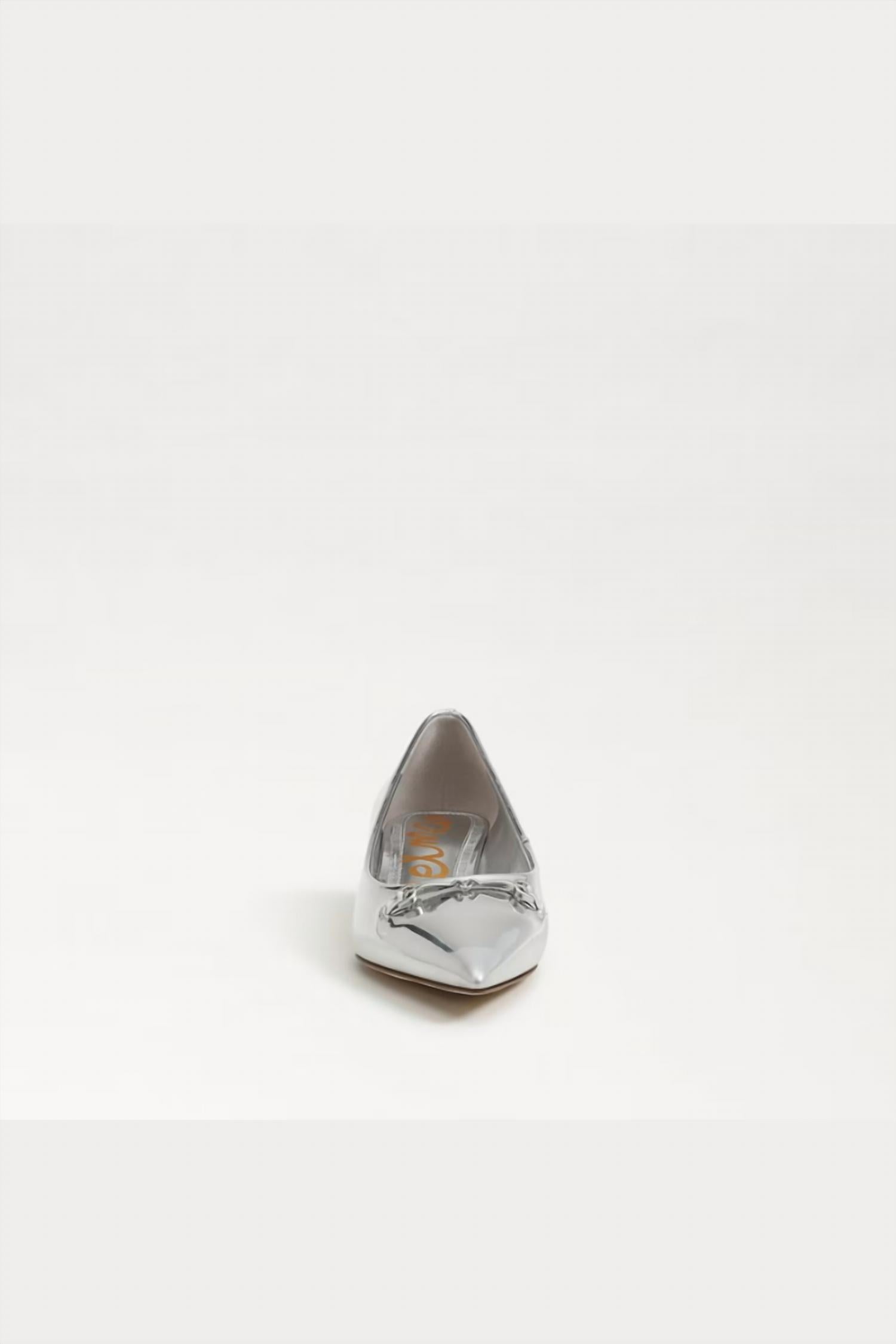 Sam Edelman Women's Kaya Pointed Toe Kitten Heel Pump in soft silver metallic - women's heels - view 4