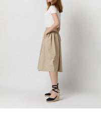 Ann Mashburn Miranda Midi Skirt in stone poplin 1 - women's skirt - view 4