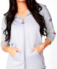 Angel Apparel - Three Quarter Sleeve Stripe Hoodie