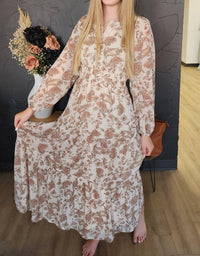 She + Sky - Floral Tiered Maxi Dress