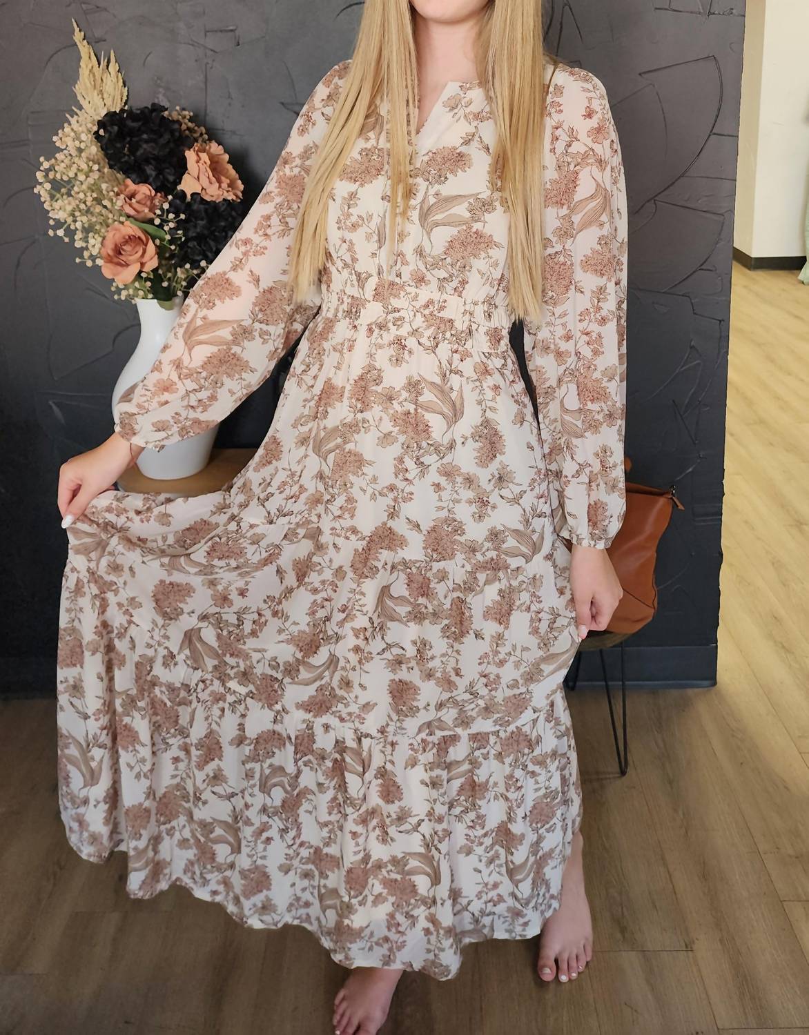 She + Sky - Floral Tiered Maxi Dress