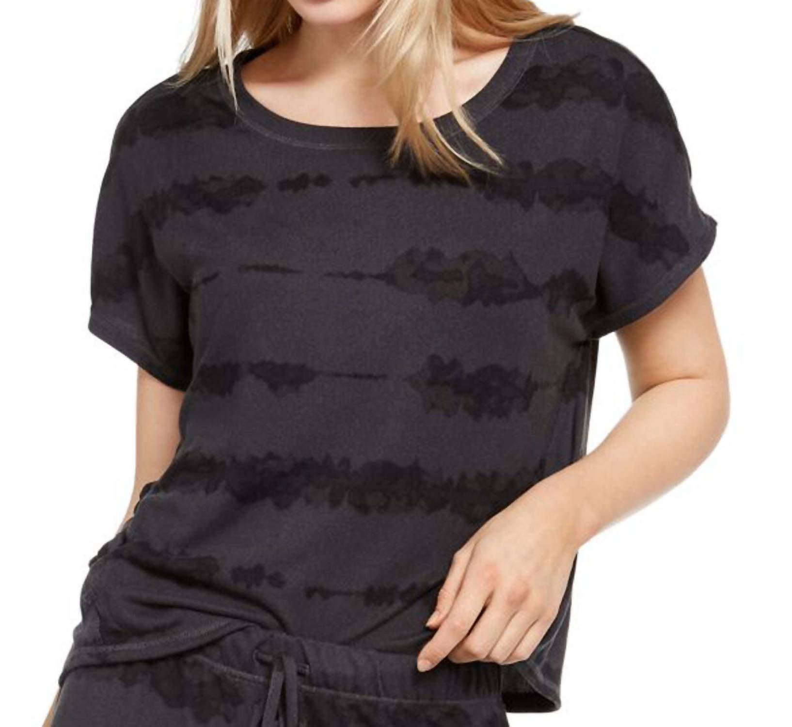 Jenni By Jennifer Moore - Women's Printed Lace Up Pajama Top