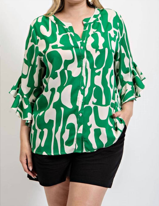 Gigio - Plus Size Geometric Print Blouse