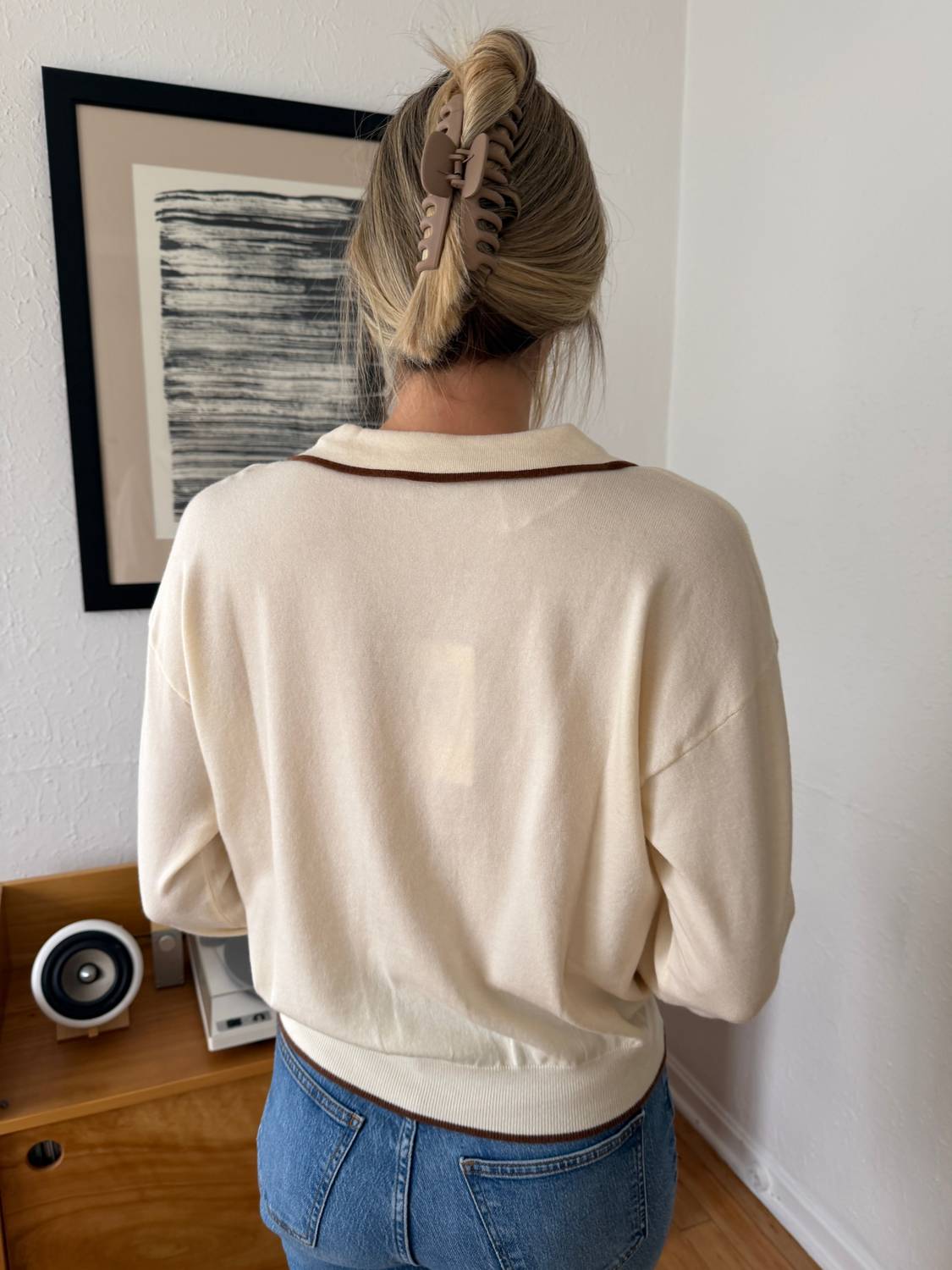 Frnch - Tilly Collared Knit Pullover Sweater Top