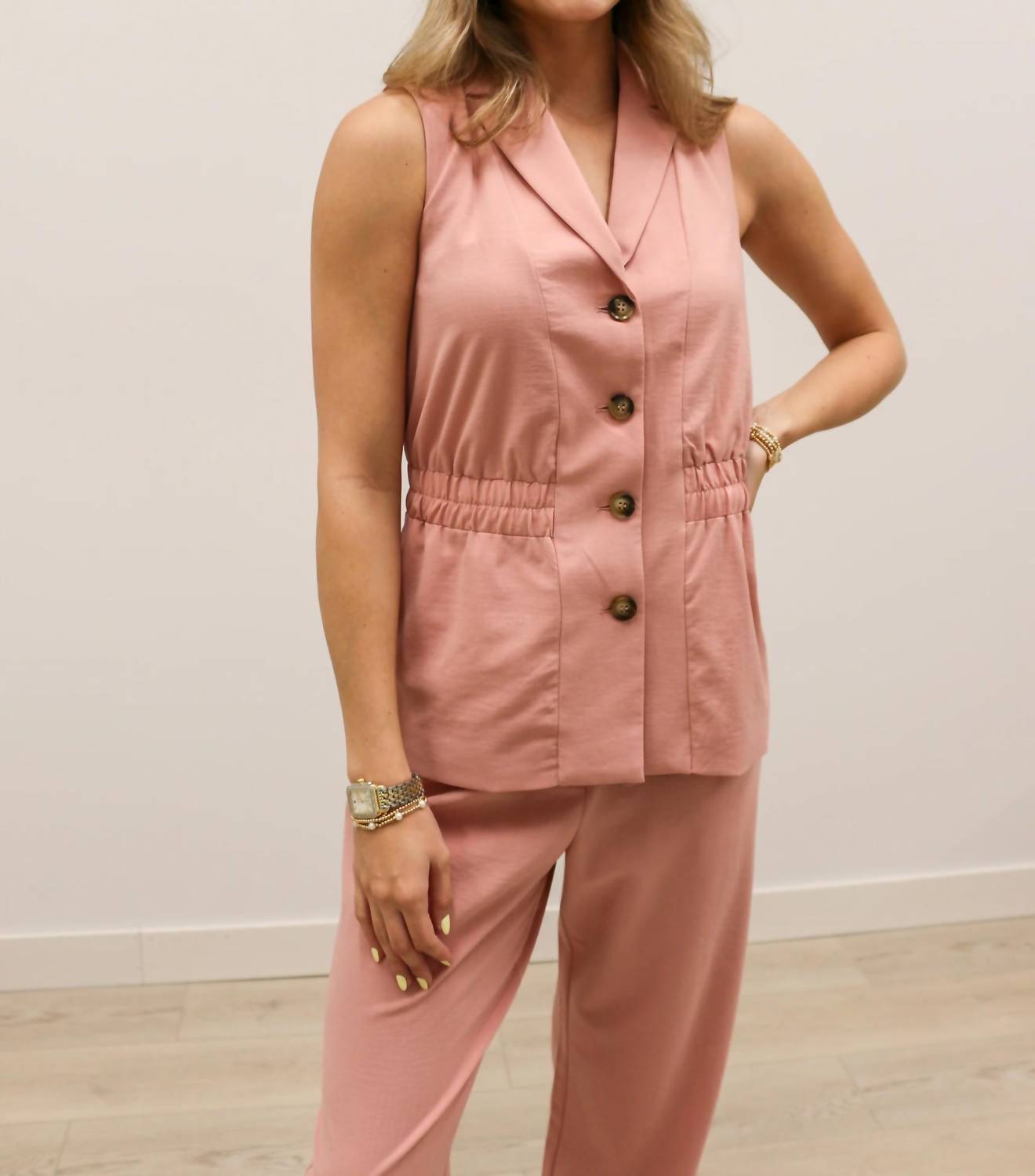 Skies Are Blue - Mid Rise Wide Leg Woven Pants