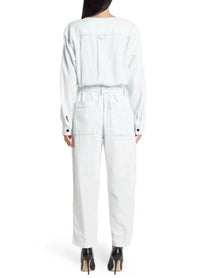 Proenza Schouler Cotton Chambray Jumpsuit in bleach - women's pants - detail view