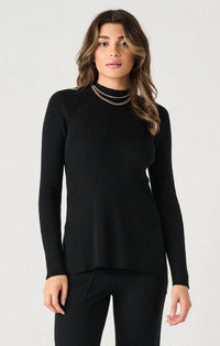 Dex - Mock Neck Ribbed Tunic Sweater