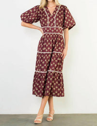 THML Kamila Autumn Dress in red - women's dress