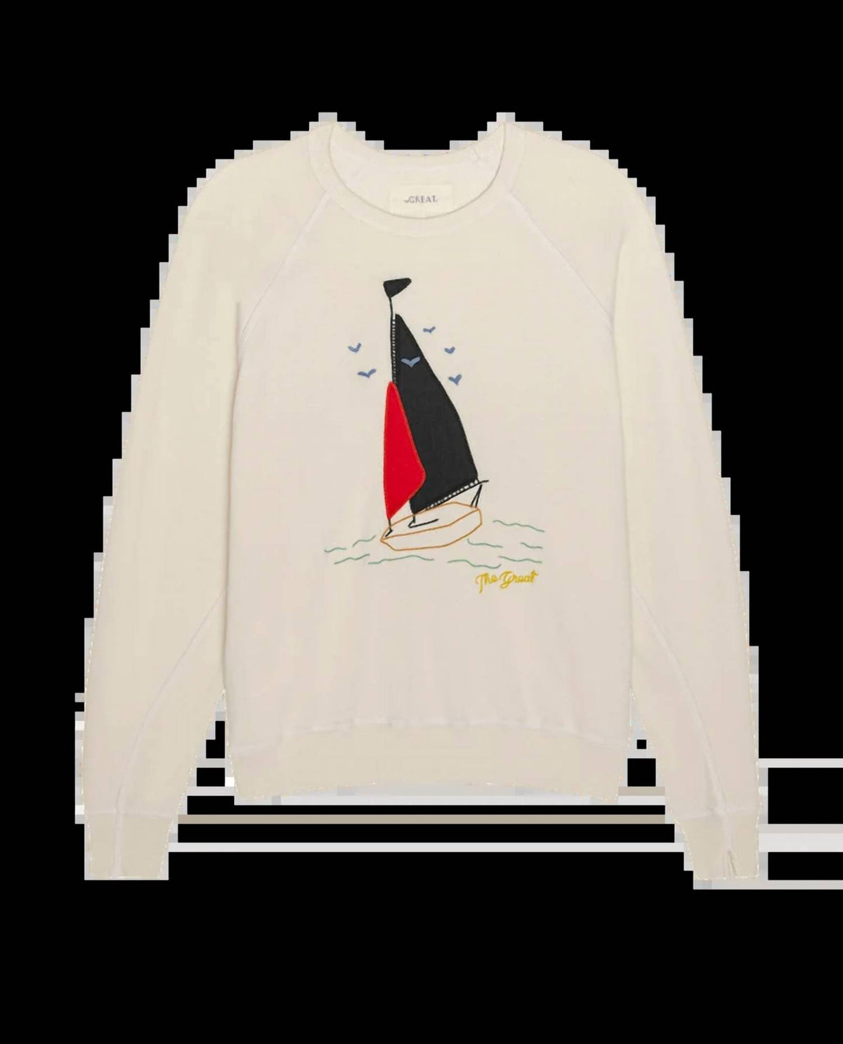 The Great. - College Sweatshirt with Sailing Boat Applique