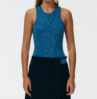 Tibi - Printed Combed Cotton Ribbed Sweater Tank
