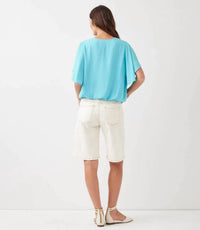 Karen Kane - Flutter Sleeve V-neck Top - Petite