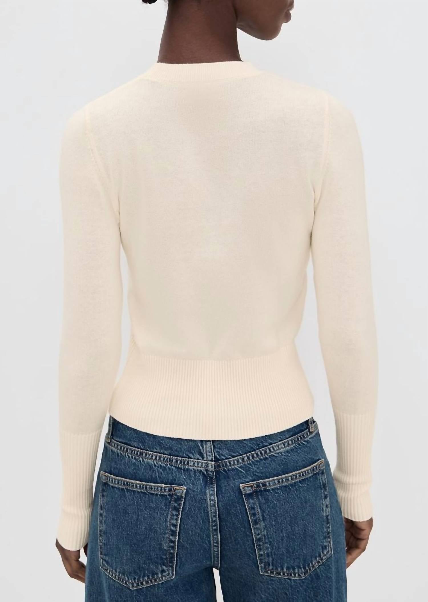 DL1961 - Women's Lunne Sweater in ivory - women's sweater - alternate view