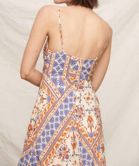 En Creme - Sleeveless Paisley Print Midi Slip Dress