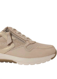 GABOR Women's Rollingsoft Sneaker in nubuk meshm k perf puder weiss 1 - women's sneaker - detail view