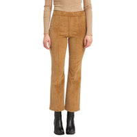 SPRWMN Ankle Flare Pants with Princess Seams in sepia - women's pants - detail view