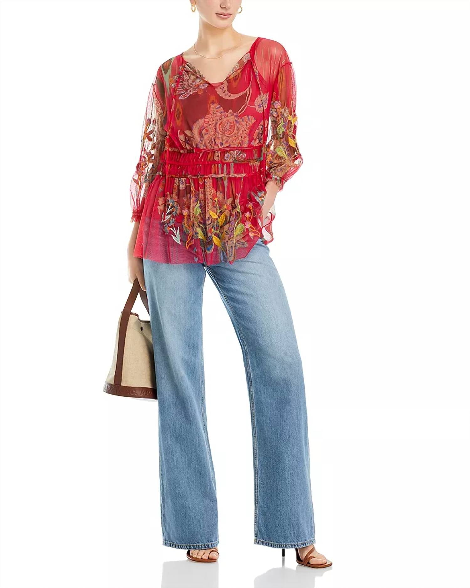 Johnny Was - Feather Lark Mesh Blouse
