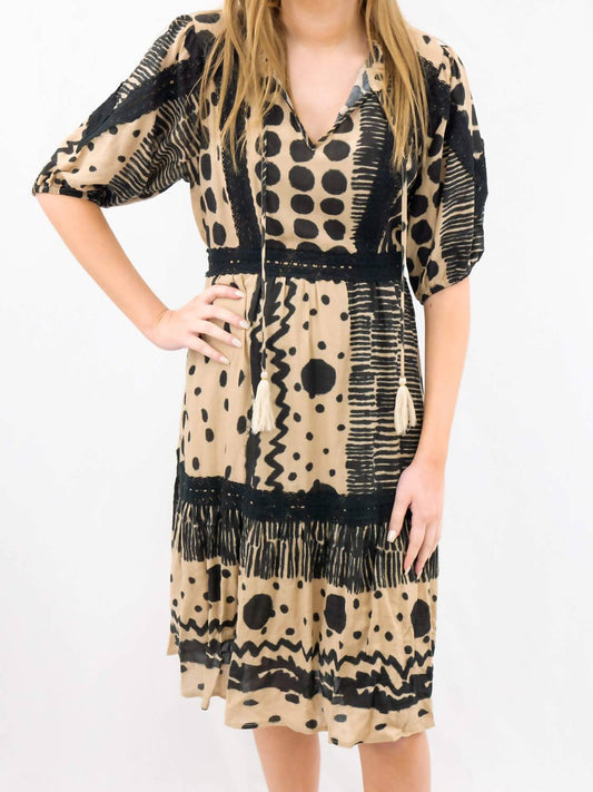 Thml - Mixed Print Tassel Midi Dress