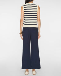 FRAME The Harbor Stripe Vest in navy multi - women's jacket - detail view