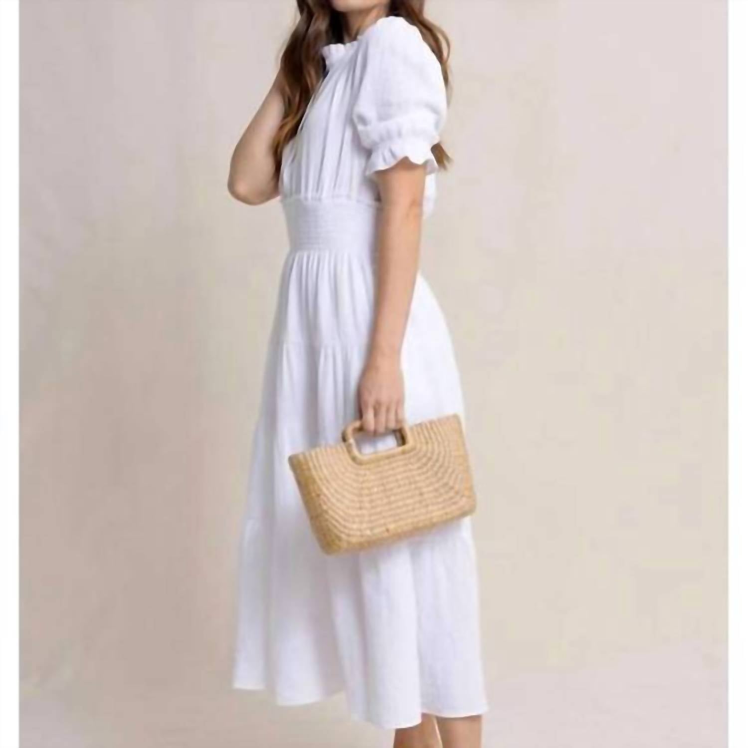 SOUTHERN TIDE Christa Short Sleeve Maxi Dress in classic white - women's dress - view 4