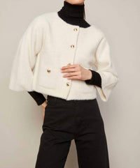 Adroit Atelier - Bronte Buttoned Front Cardigan With Patch Pockets